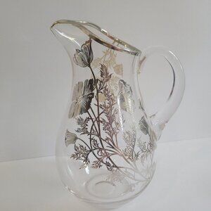 Vintage Silver City Cambridge Flanders Poppy Sterling Silver Overlay Jug Pitcher
